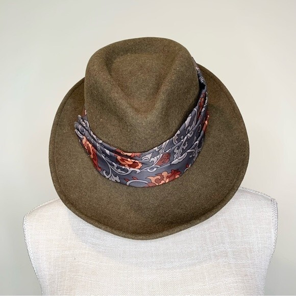 VTG The Natural by Bollman Wool Hat Bohemian Ribbon Detail Large - Picture 1 of 8